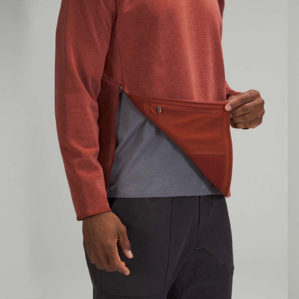 Lululemon Men’s GridLiner Fleece Hoodie Heathered Date Brown Size Large - Picture 3 of 12